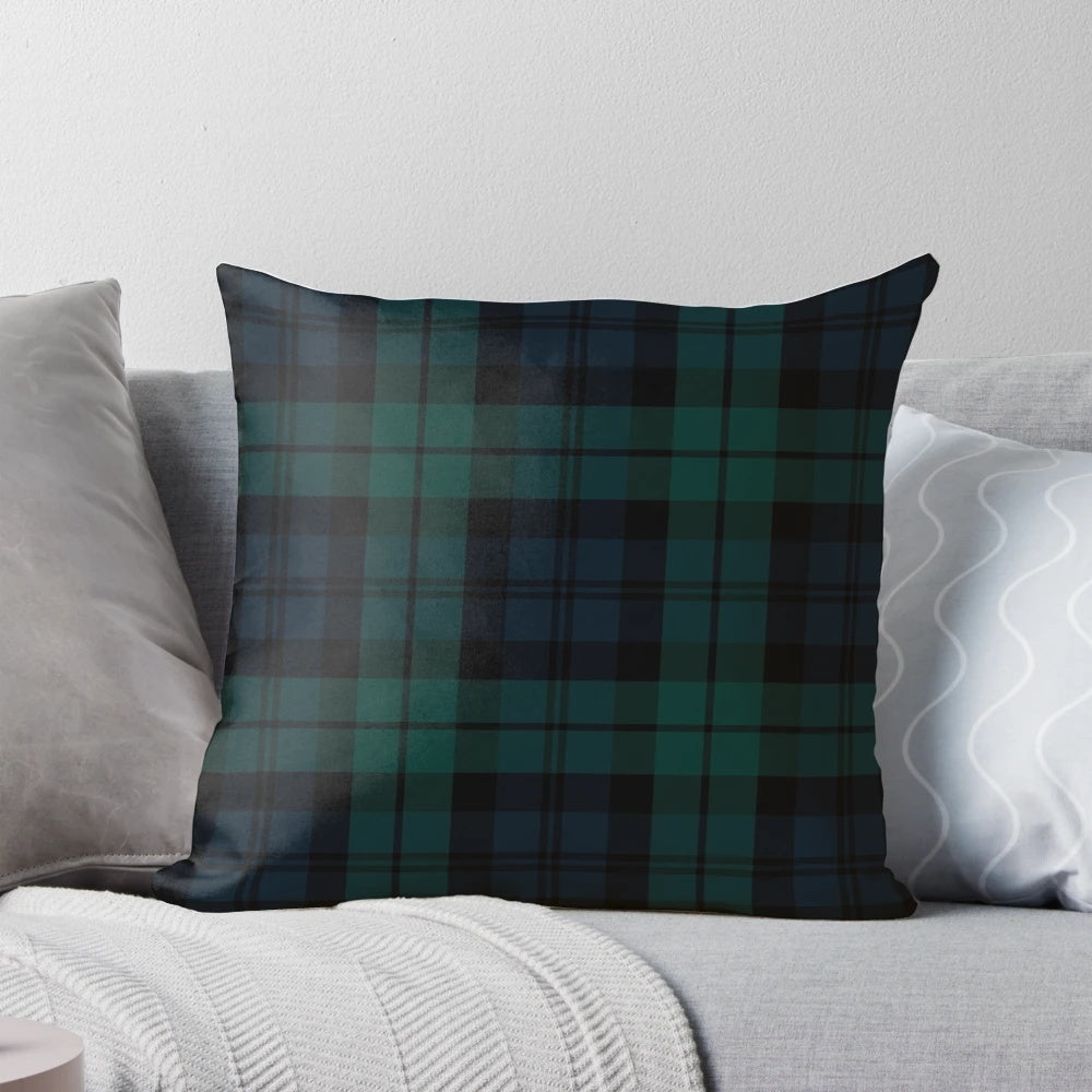 Black Watch tartan plaid pattern decorative throw pillow