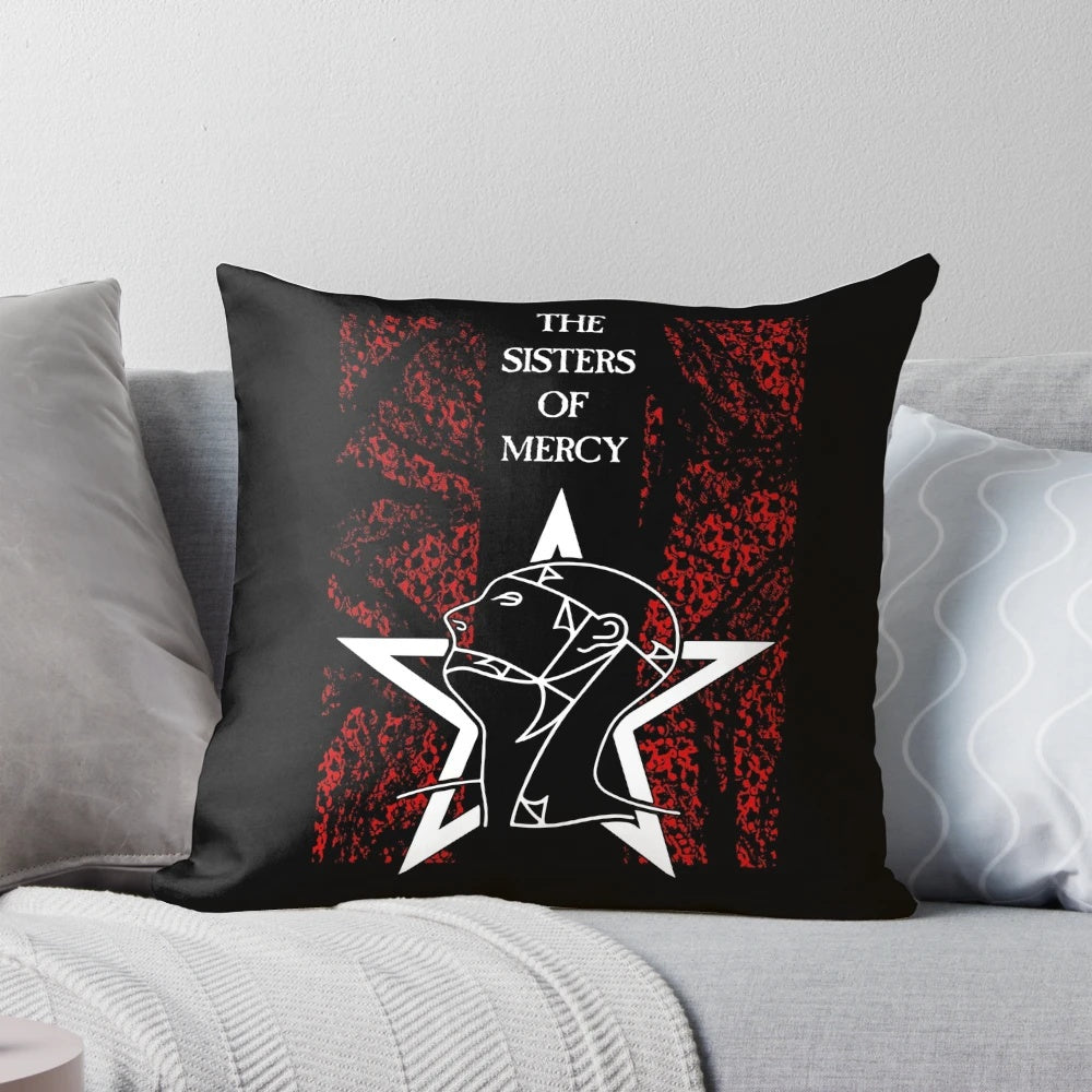 The Sisters of Mercy 'First and Last and Always' Goth Pillow - Eighties Darkwave Home Decor