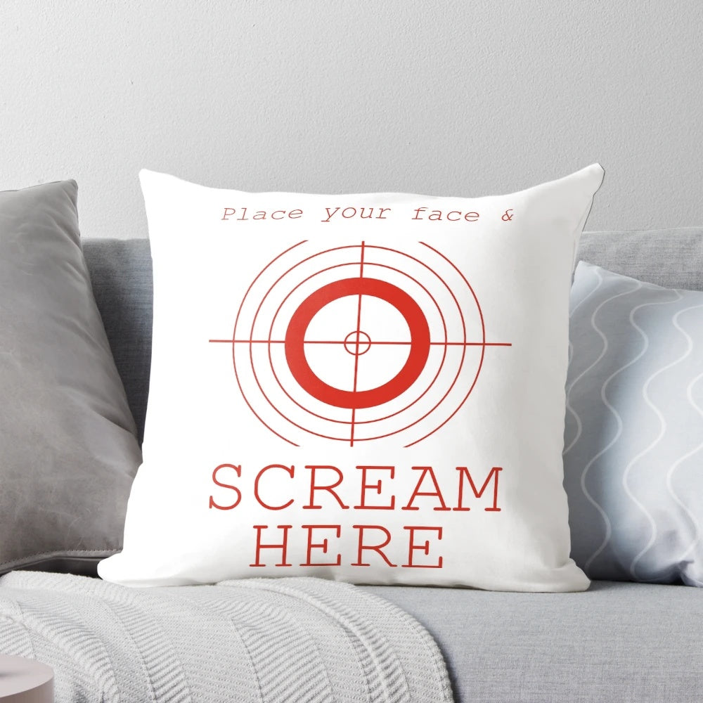 Therapeutic "Scream Here" Pillow for Stress and Anxiety Relief