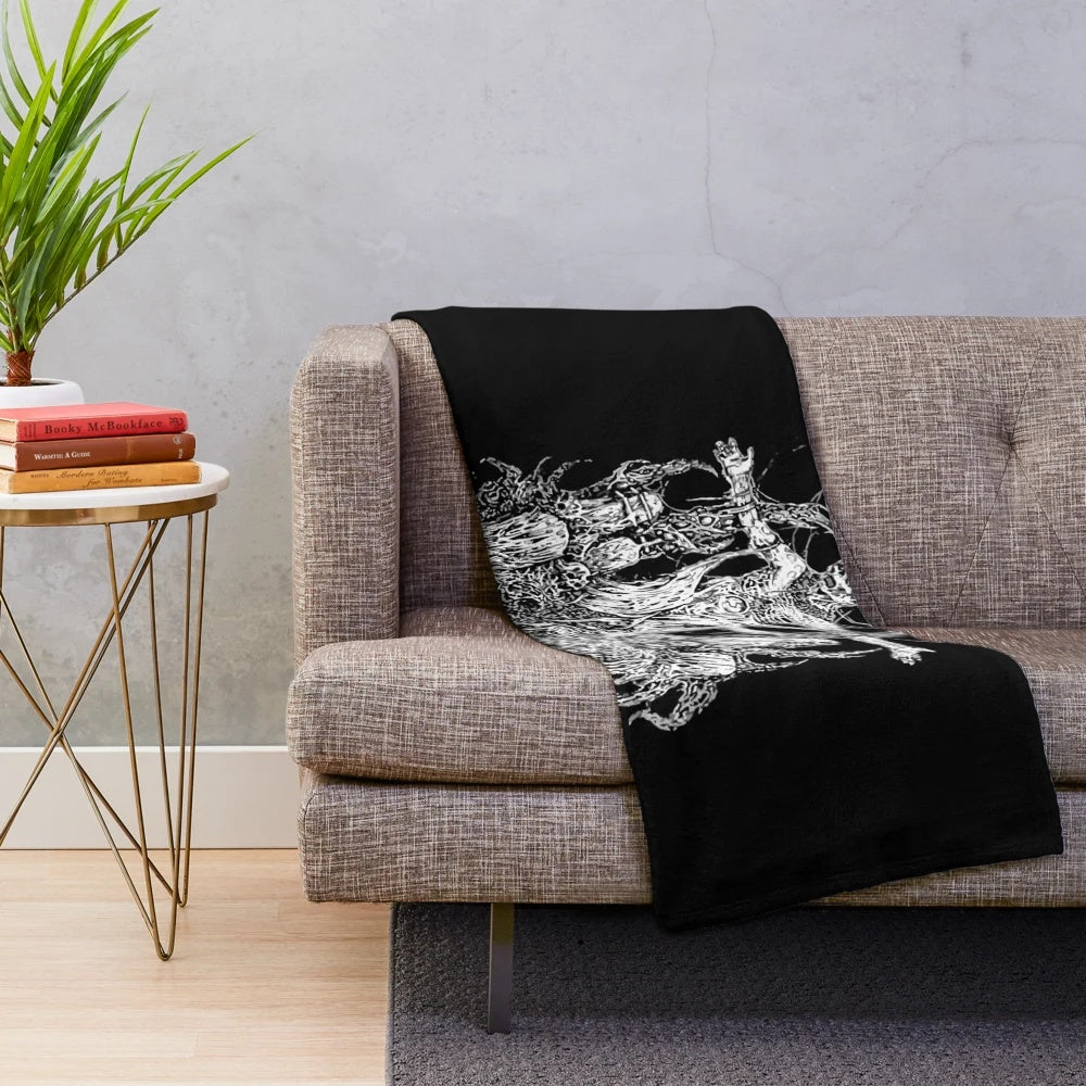 Plush blanket featuring heavy metal music design