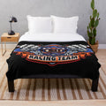 Motocross racing plush blanket featuring dirt bikes and riders