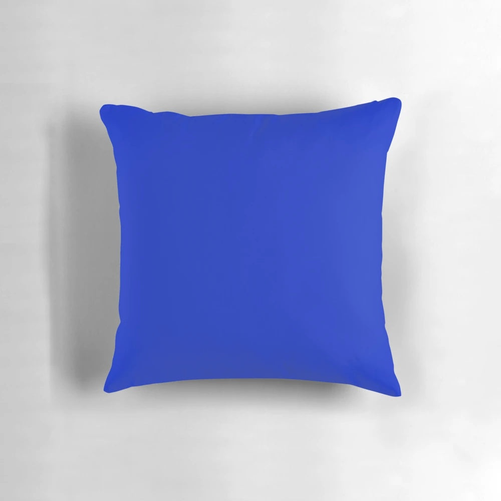 Luxurious deep blue designer pillow with a solid cobalt blue color