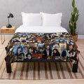 Timothee Chalamet inspired plush blanket with collage design