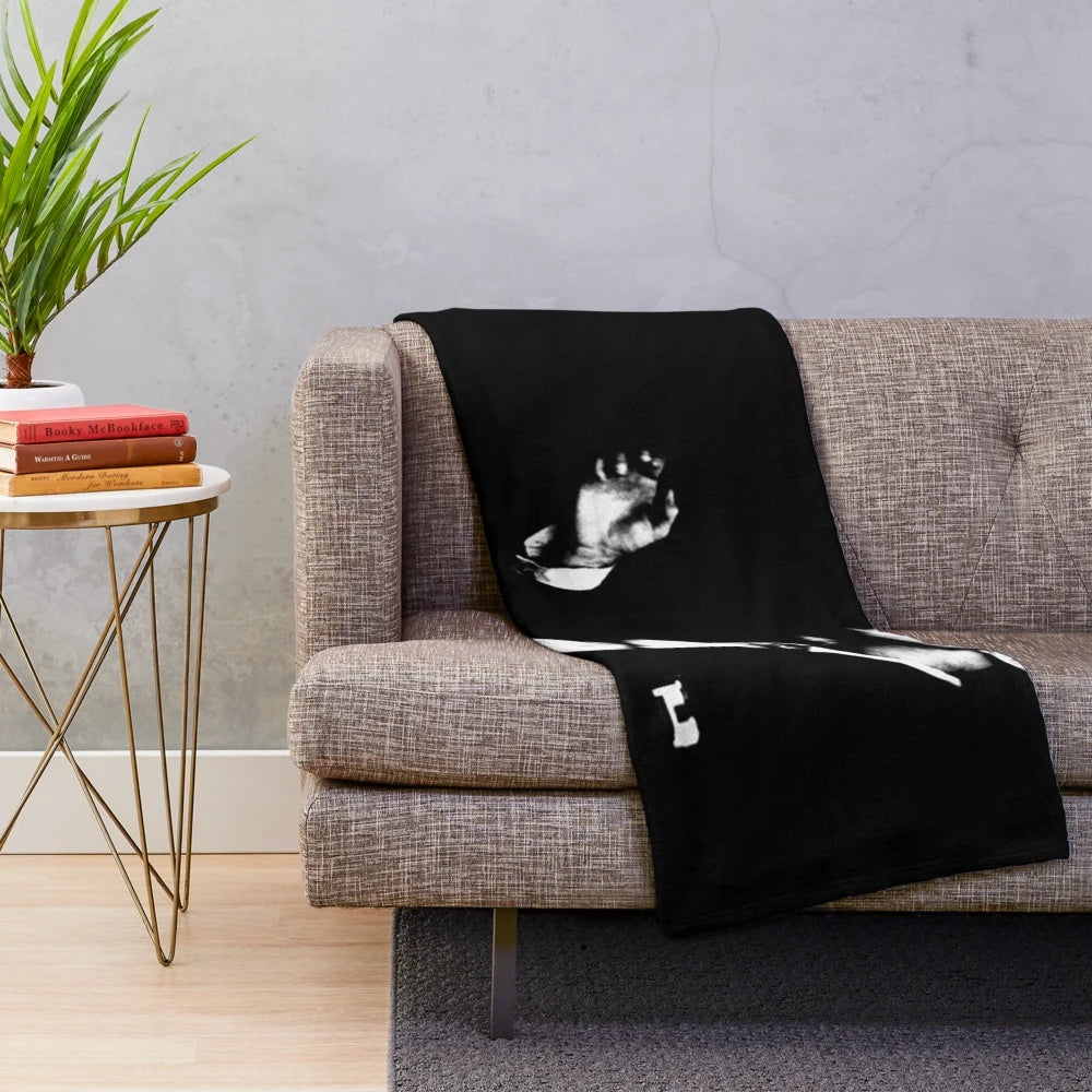 Tom Waits inspired plush blanket featuring the iconic singer-songwriter's image