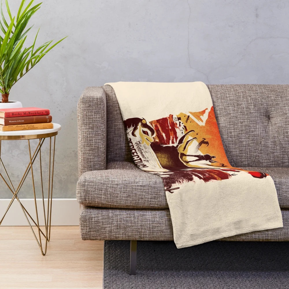 Tremors Graboid plush blanket featuring the iconic movie monster