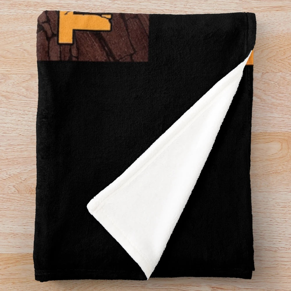Tremors inspired plush blanket featuring minimalist movie poster design