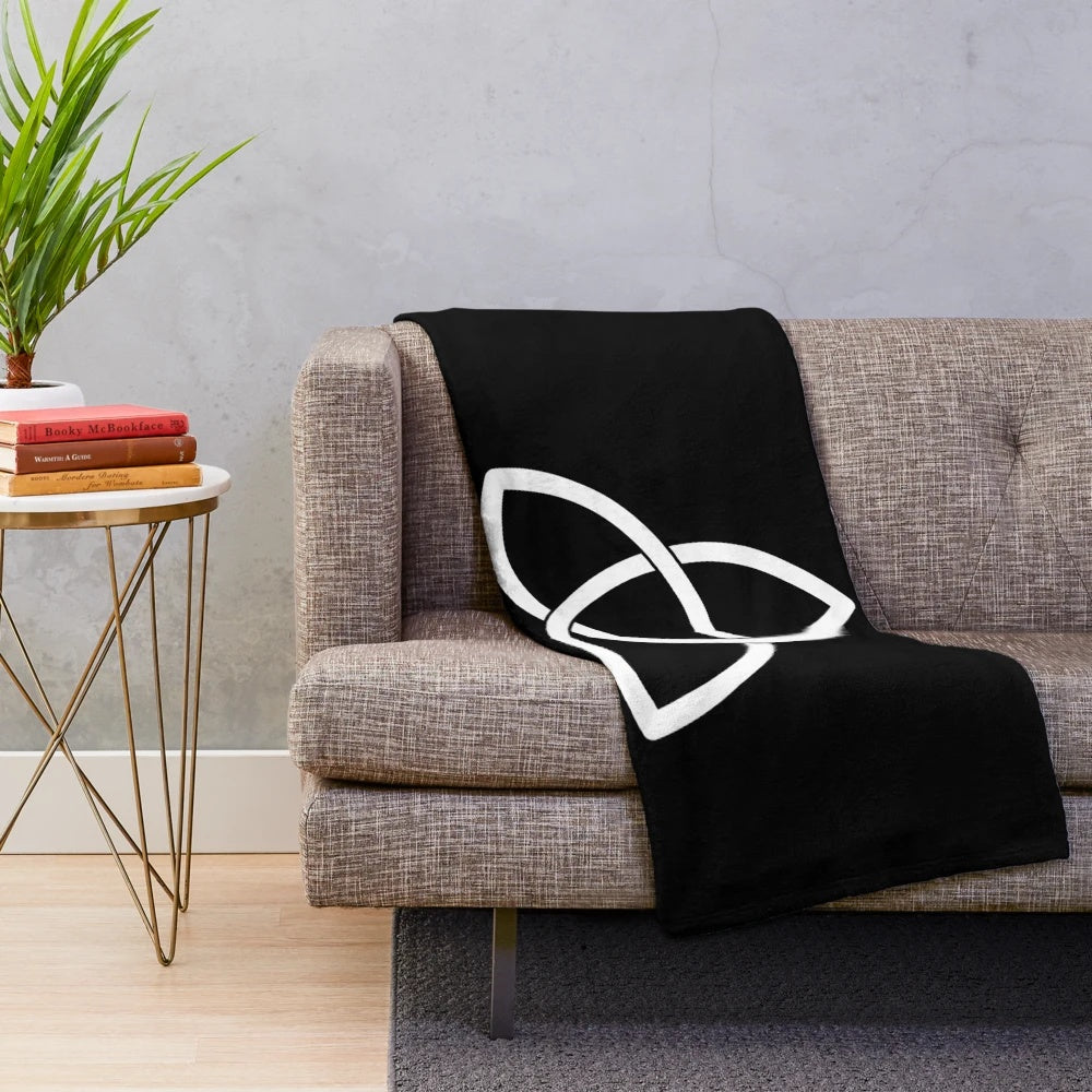 Triquetra symbol plush blanket with celtic trinity knot design