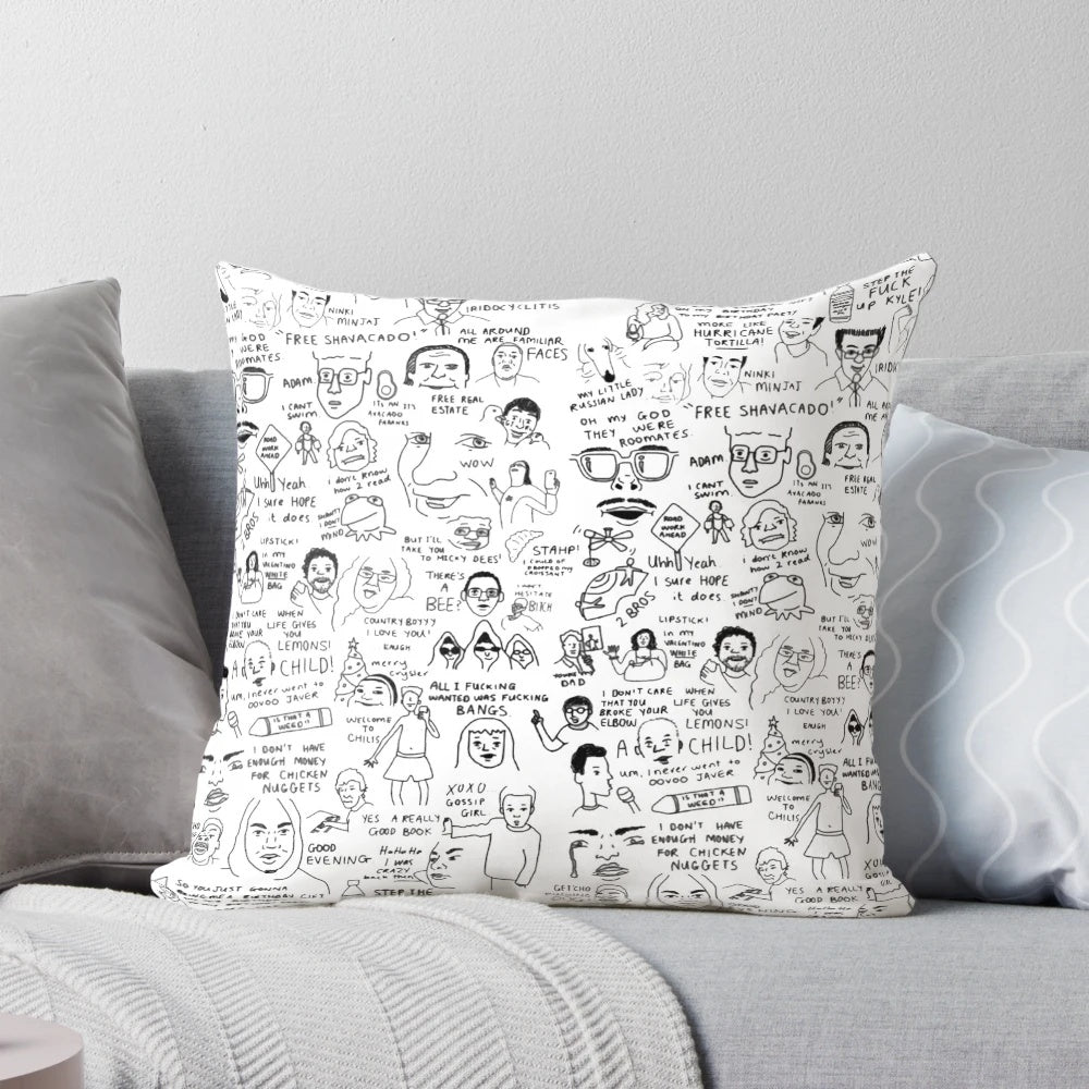 Colorful and vibrant Pillow featuring a collage of popular and viral vine videos
