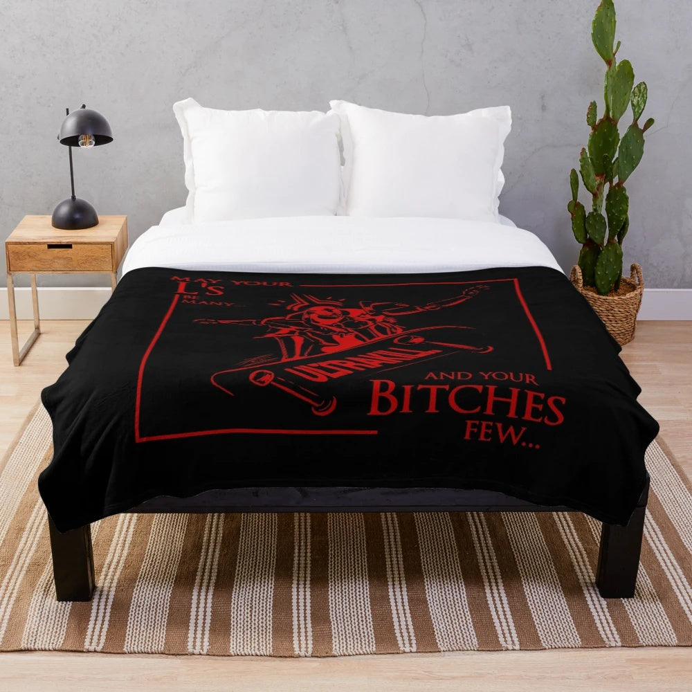 Ultrakill inspired plush blanket featuring the Ultrakill meme design