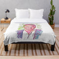 Abstract portrait plush blanket for home decor