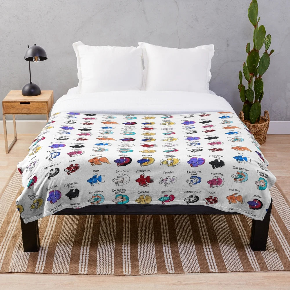 Betta Fish Tail Types Plush Blanket
