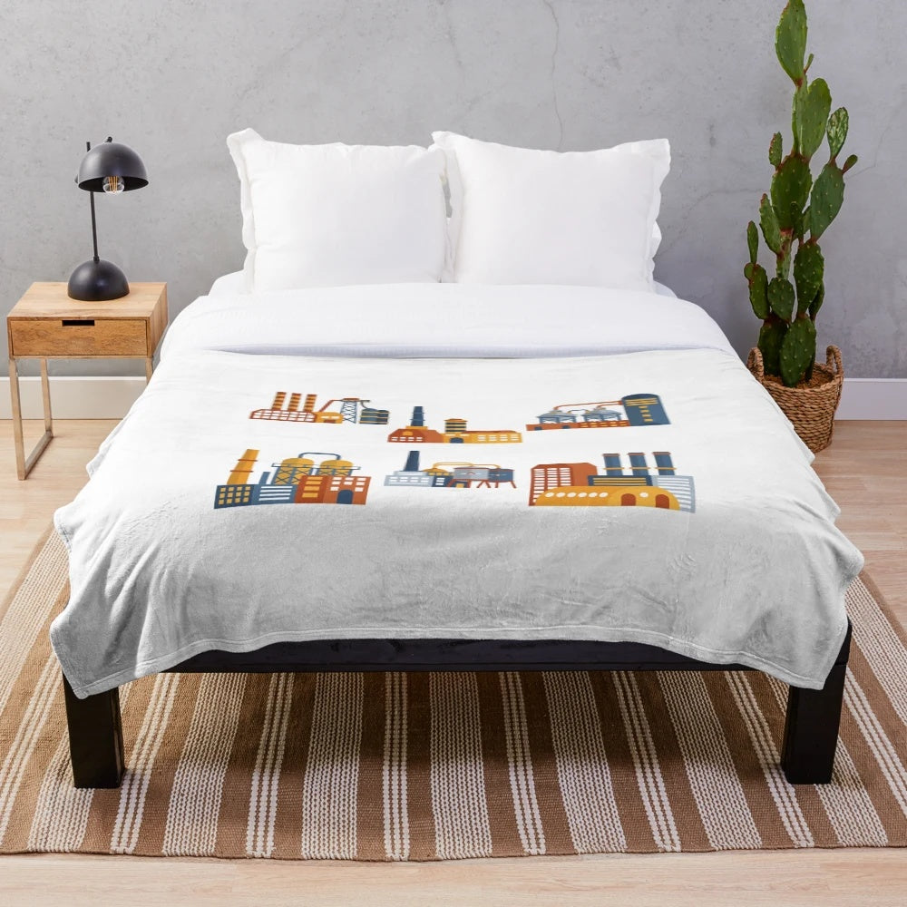 Engineering themed plush blanket for mechanical, civil, and electrical engineers