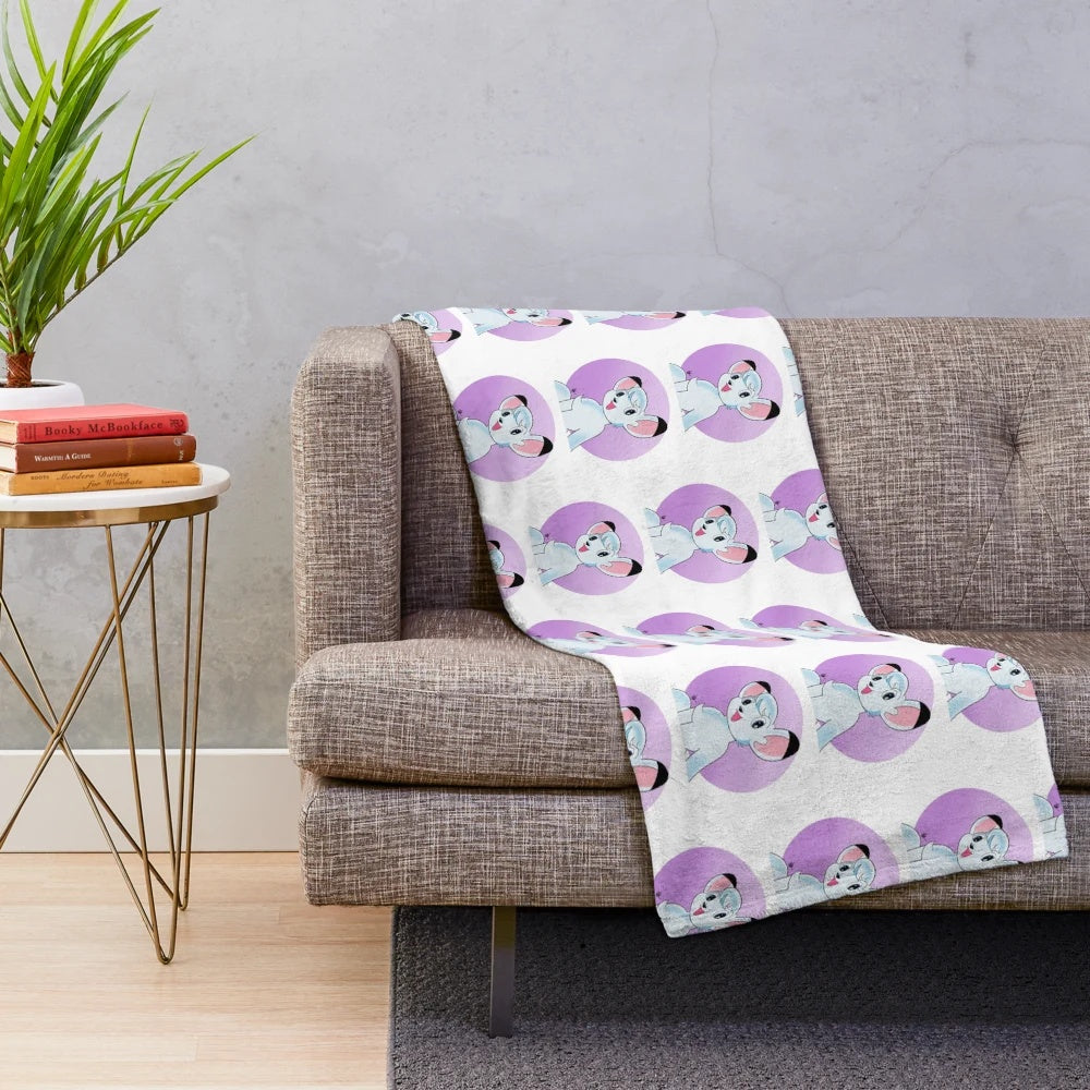 Kimba the White Lion inspired plush blanket with custom anime artwork