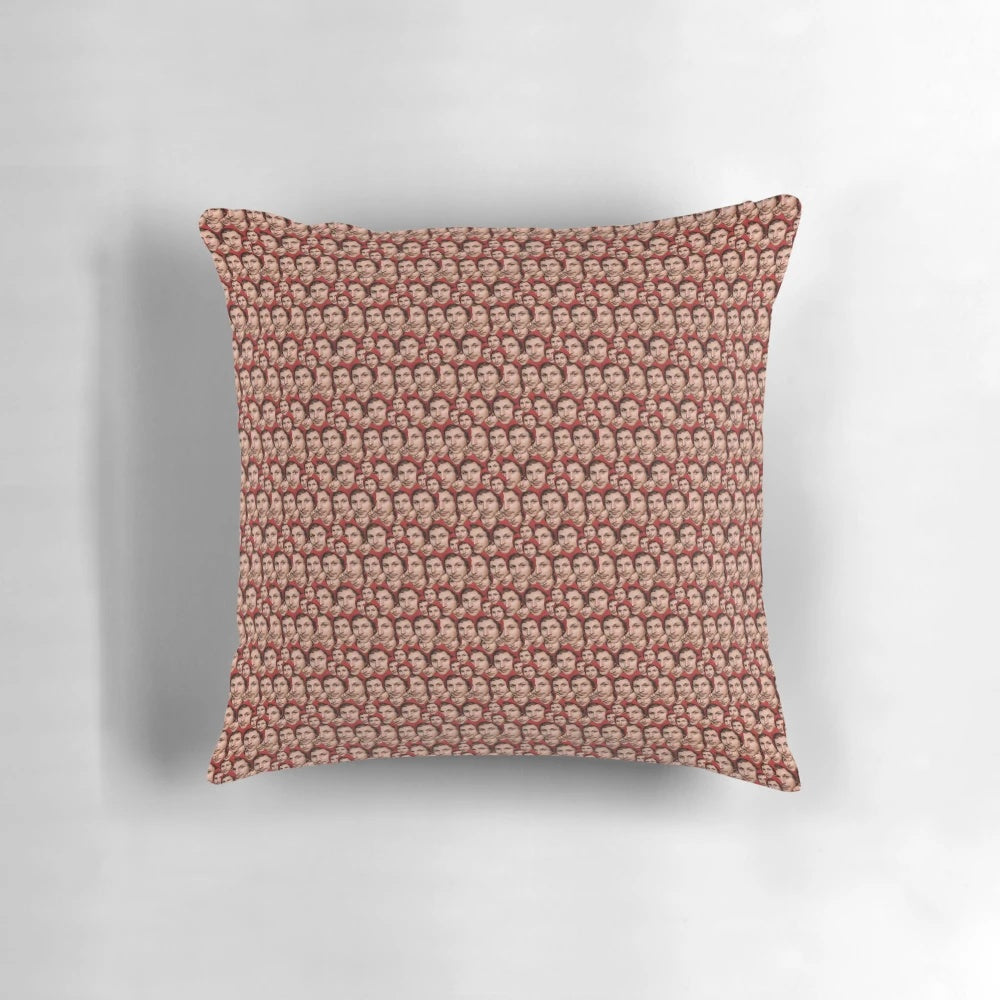 Stylish pillow featuring a tiled design of actor Michael Cera's face