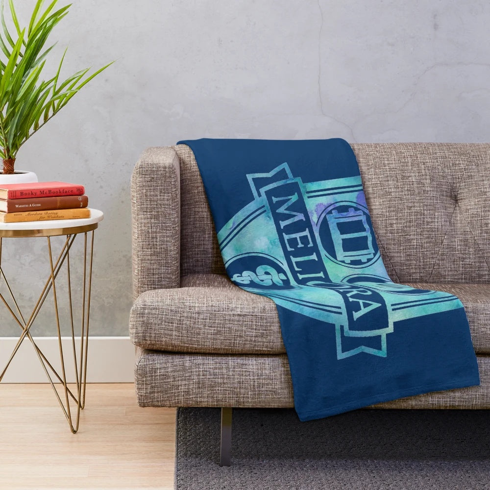 University of Rochester Meliora Blue Watercolor Plush Blanket