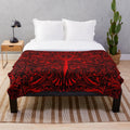 Vampiric plush blanket with gothic and occult design