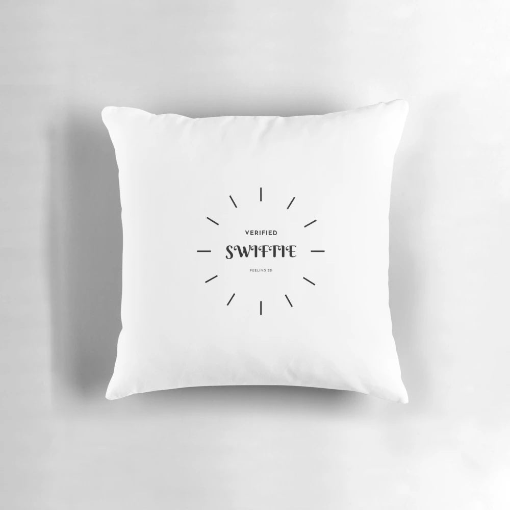 Verified Swiftie Pillow with Taylor Swift's iconic logo