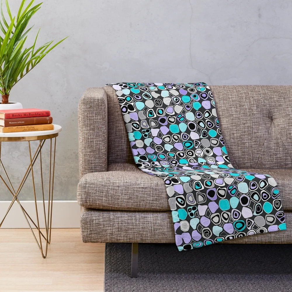 Colorful abstract graphic design plush blanket