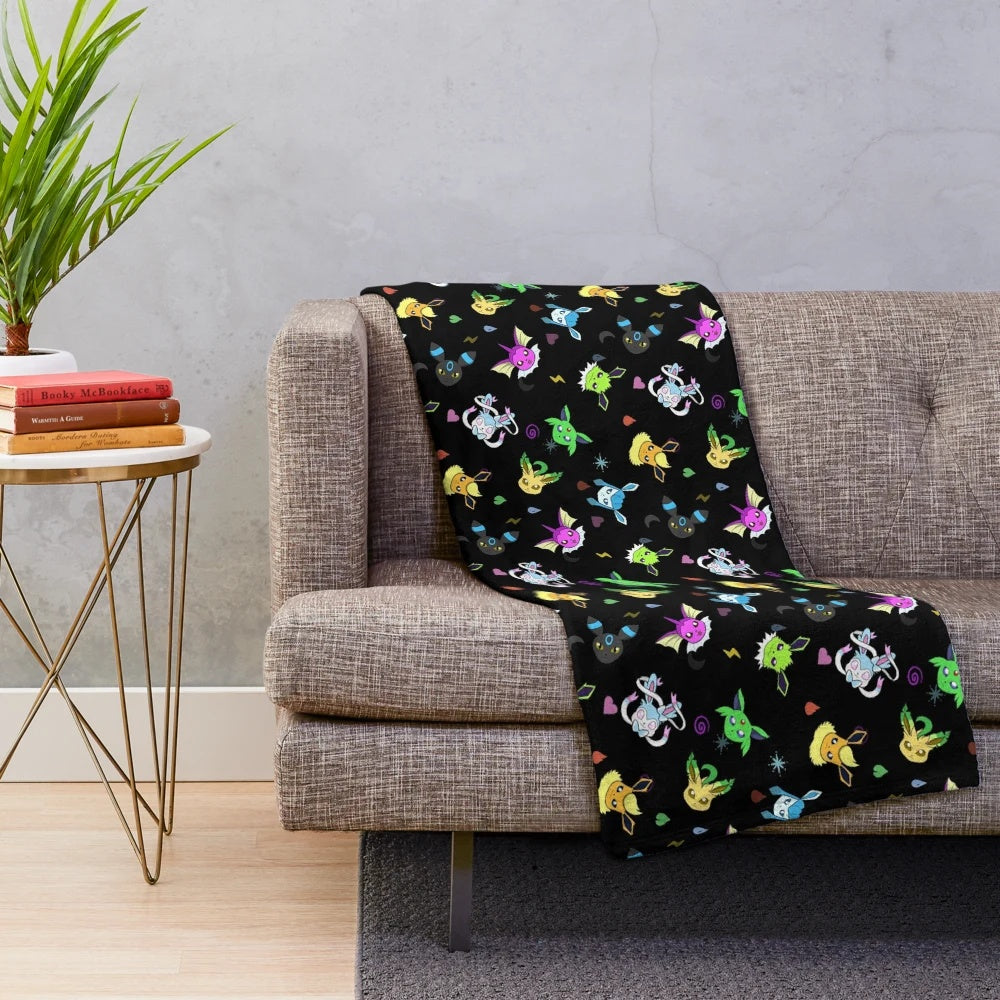 Shiny Eeveelutions type pattern plush blanket