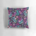 Starlight Blooms Pillow featuring a vibrant floral and botanical design with colorful leaves and blooms.