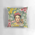Colorful Floral Frida Kahlo Inspired Throw Pillow