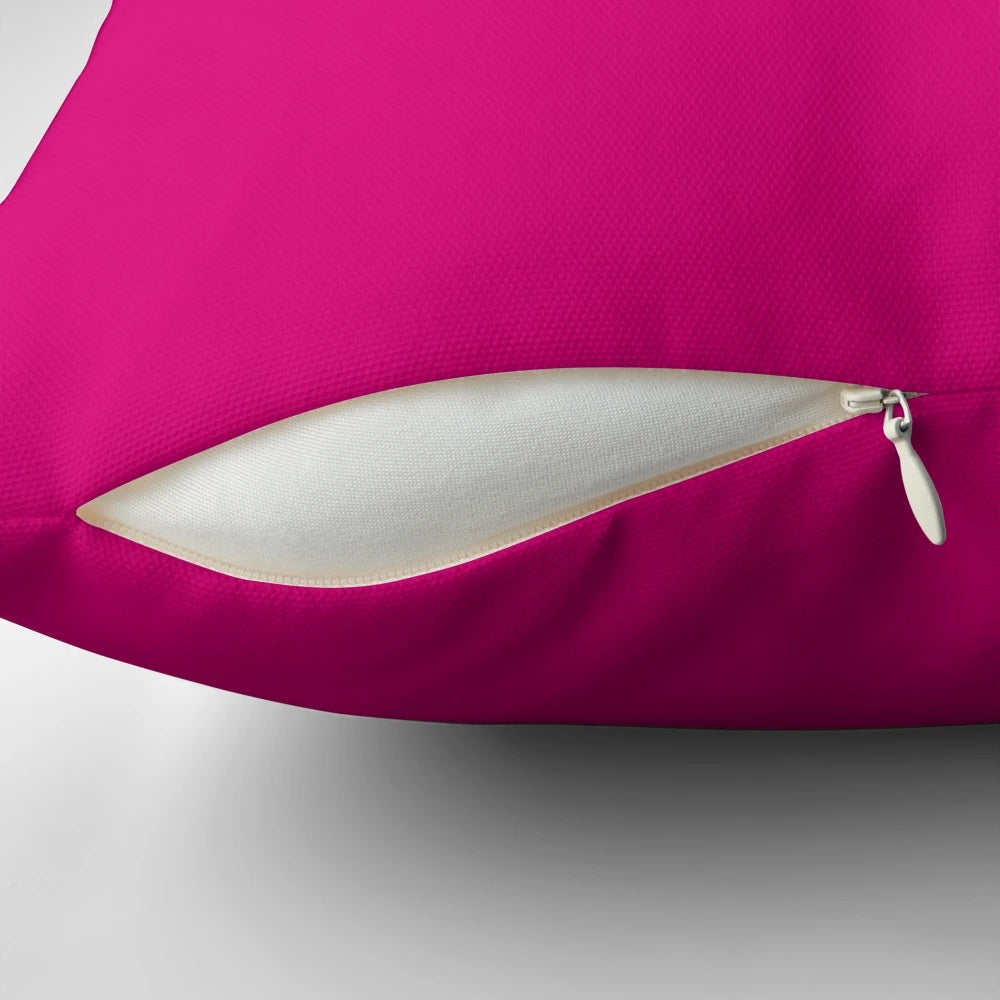 Vibrant fuchsia solid color decorative throw pillow