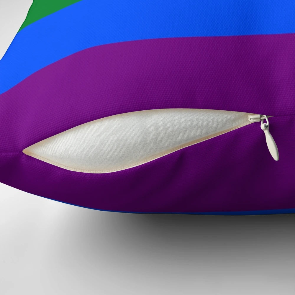 Colorful gay pride pillow with rainbow flag design