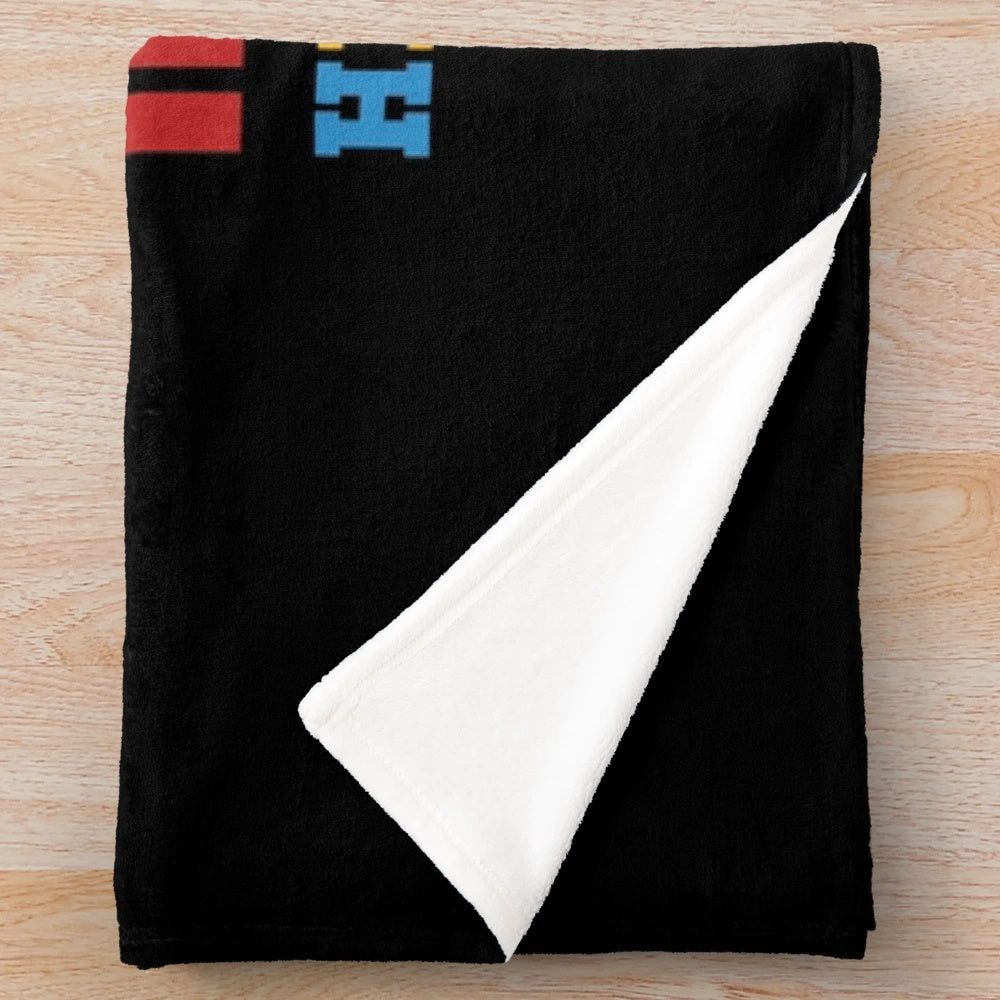 Colorful plush blanket featuring Hispanic heritage flags on a palm design