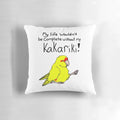 Vibrant Kakariki! Pillow featuring a colorful New Zealand parrot design