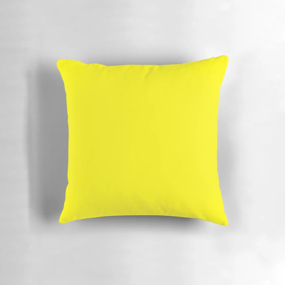 Lemon yellow solid color decorative throw pillow for modern home design