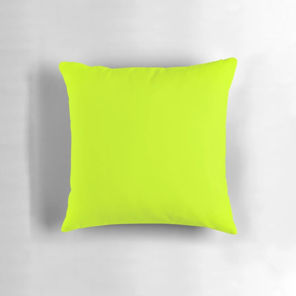 Bright green lime neon color accent pillow with abstract texture and modern graphic design