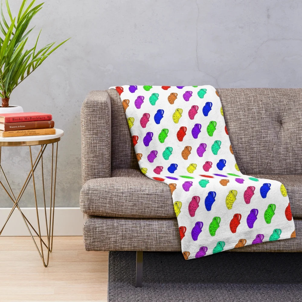 Neon Crocs Inspired Plush Blanket