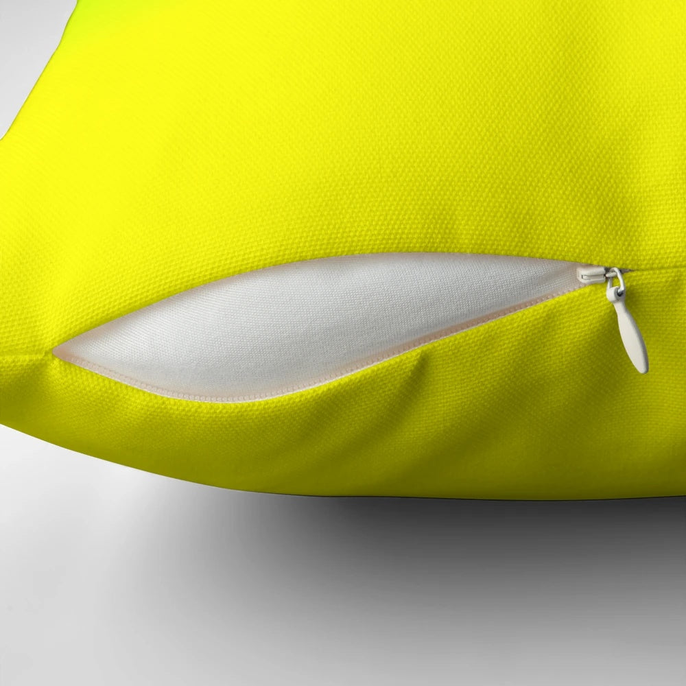 Neon green and yellow ombré fade decorative pillow