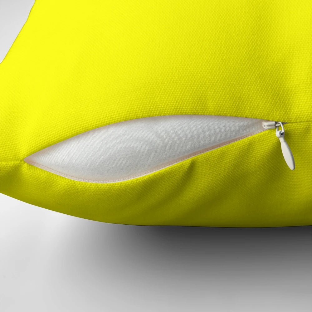Bright, bold neon yellow pillow for modern home accents
