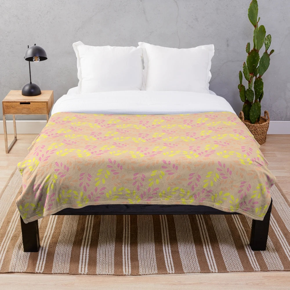 Colorful pastel floral pattern with bright colored twigs