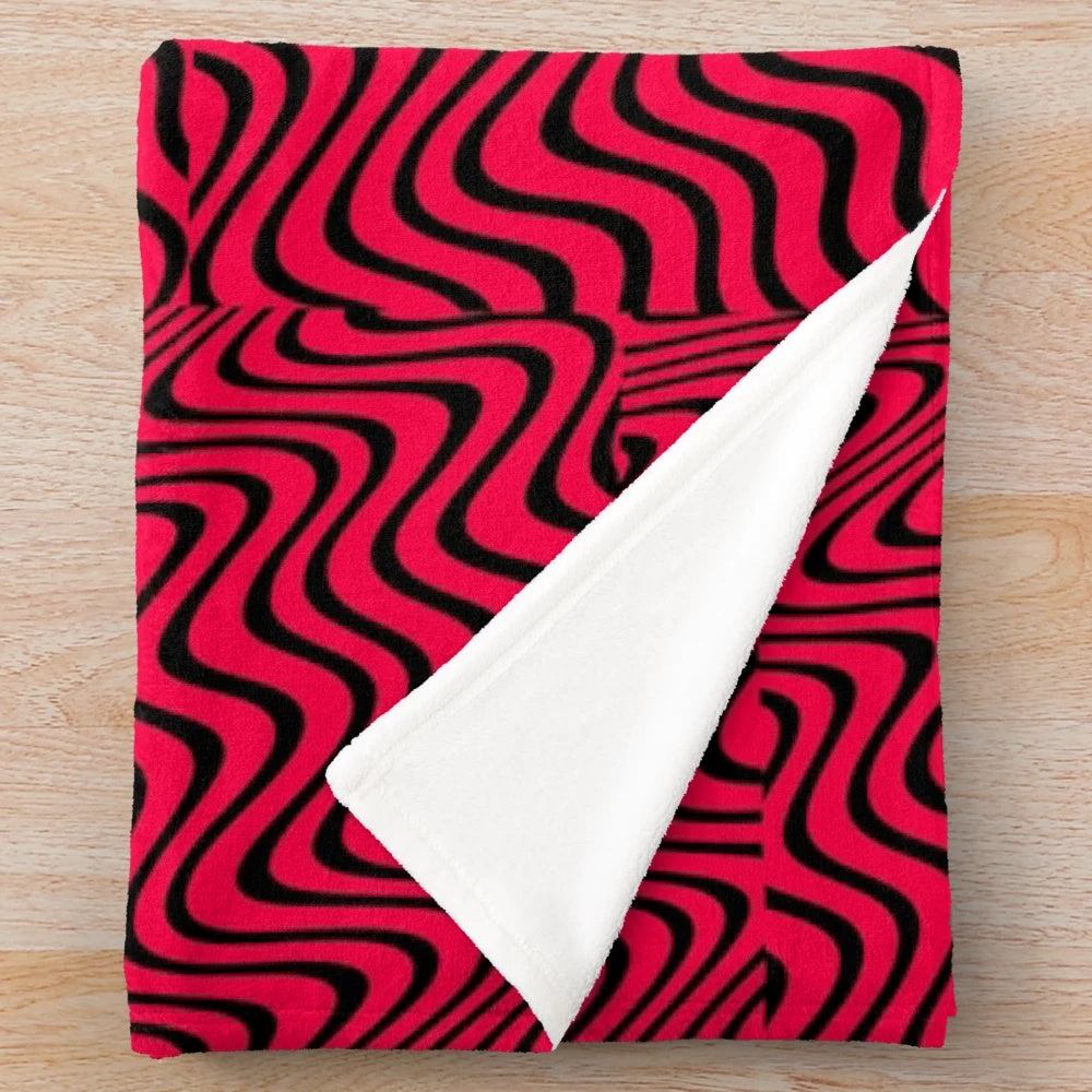 Red and black plush blanket featuring PewDiePie's branding