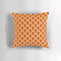Vibrant orange and white gradient pattern pillow cover with a retro, mid-century modern geometric design