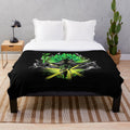 Saiyan-inspired plush blanket with vibrant colors and playful designs