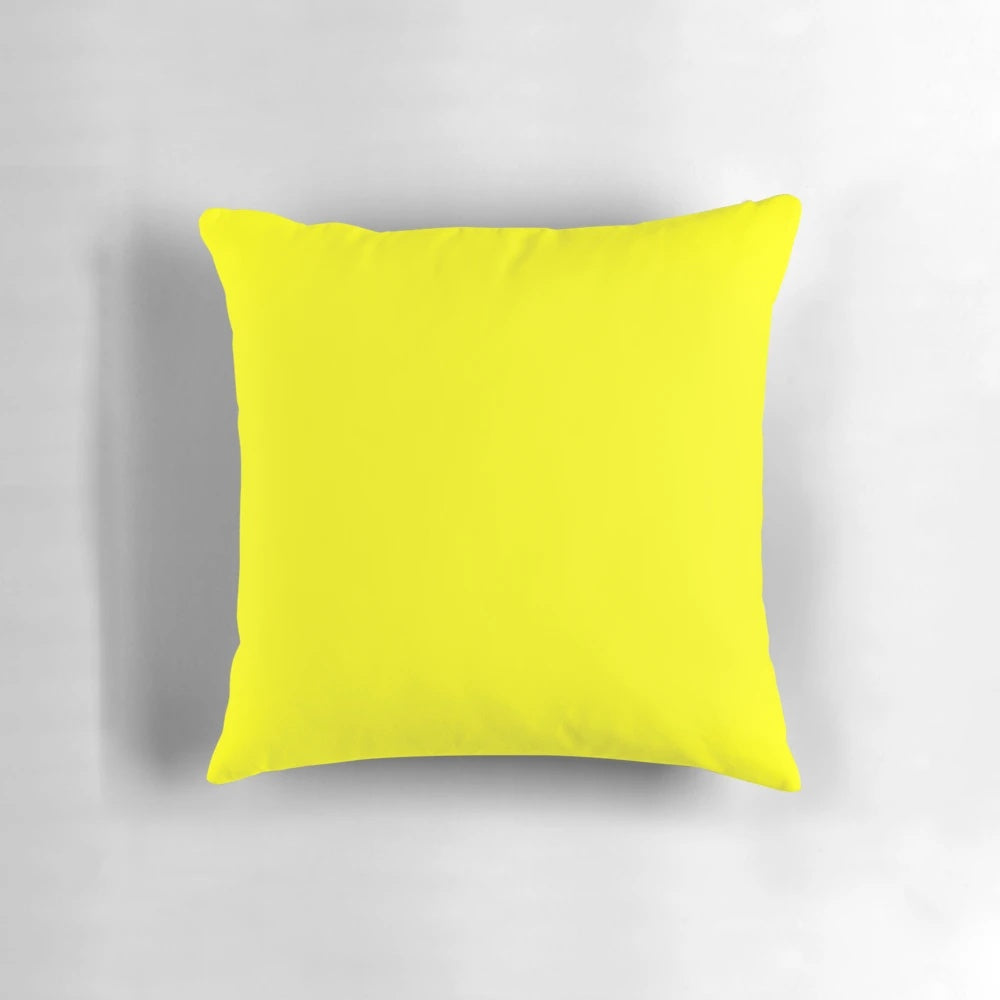 Bright and cheerful solid yellow throw pillow