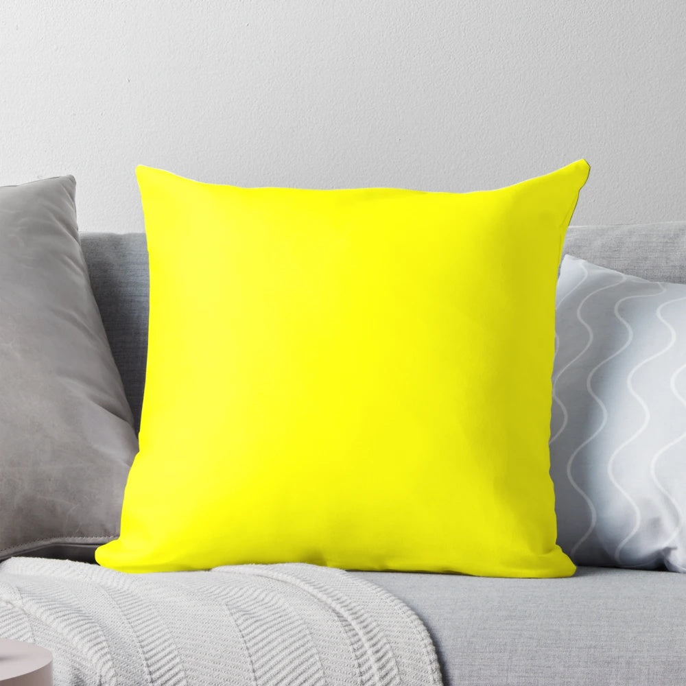 Bright and cheerful solid yellow throw pillow