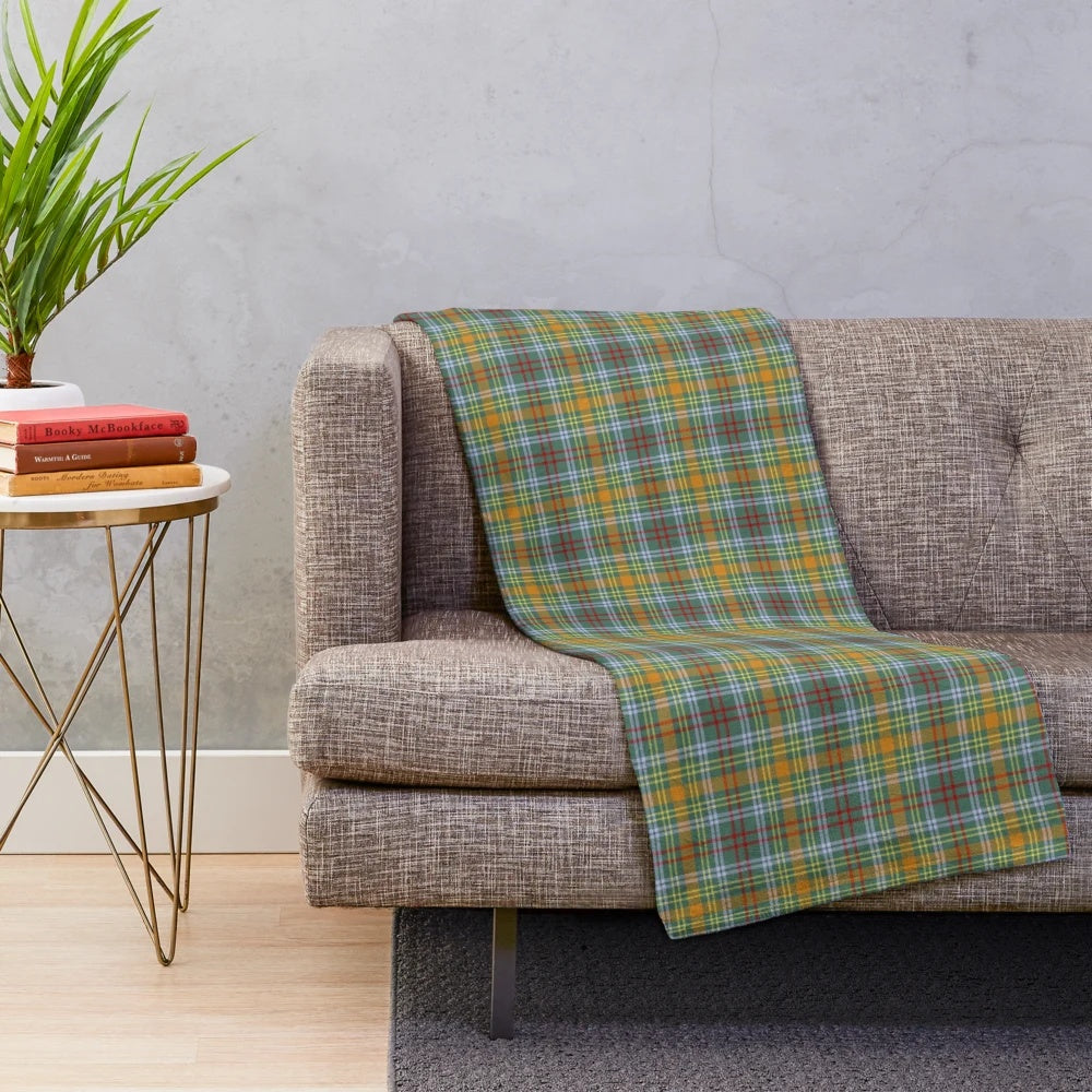 Colorful tartan pattern plush blanket with Celtic heritage design