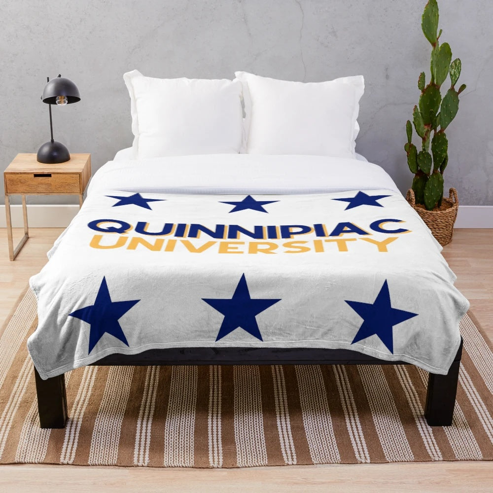 Colorful tie-dye plush blanket for Quinnipiac University