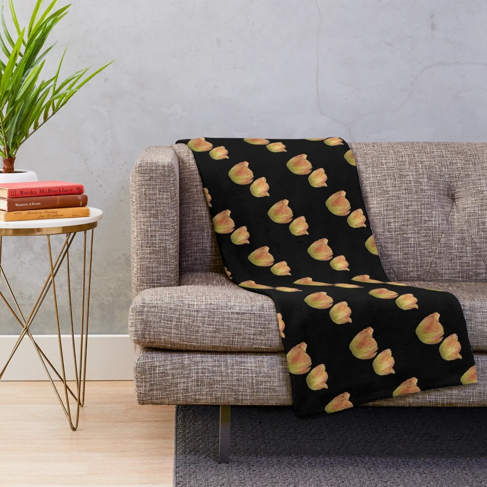 Cozy plush blanket featuring a vibrant tulip floral pattern
