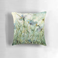 Colorful wild floral throw pillow featuring a watercolor nature design