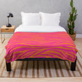 Colorful pink and orange zebra stripes plush blanket