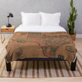 Pressler's Map of Texas (1862) plush blanket
