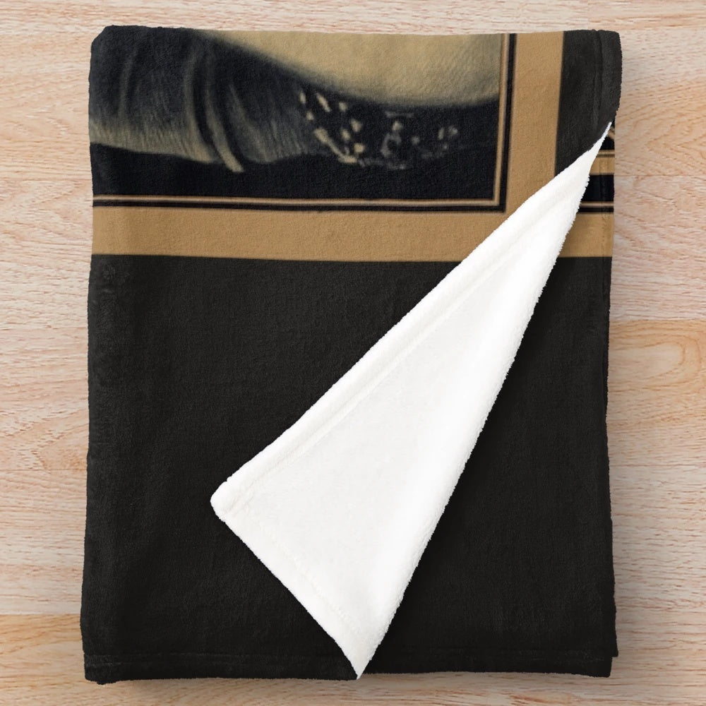 Plush blanket with image of Italian movie star Pina Menichelli from 1917