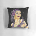 Vintage 1930s art deco style floral print throw pillow