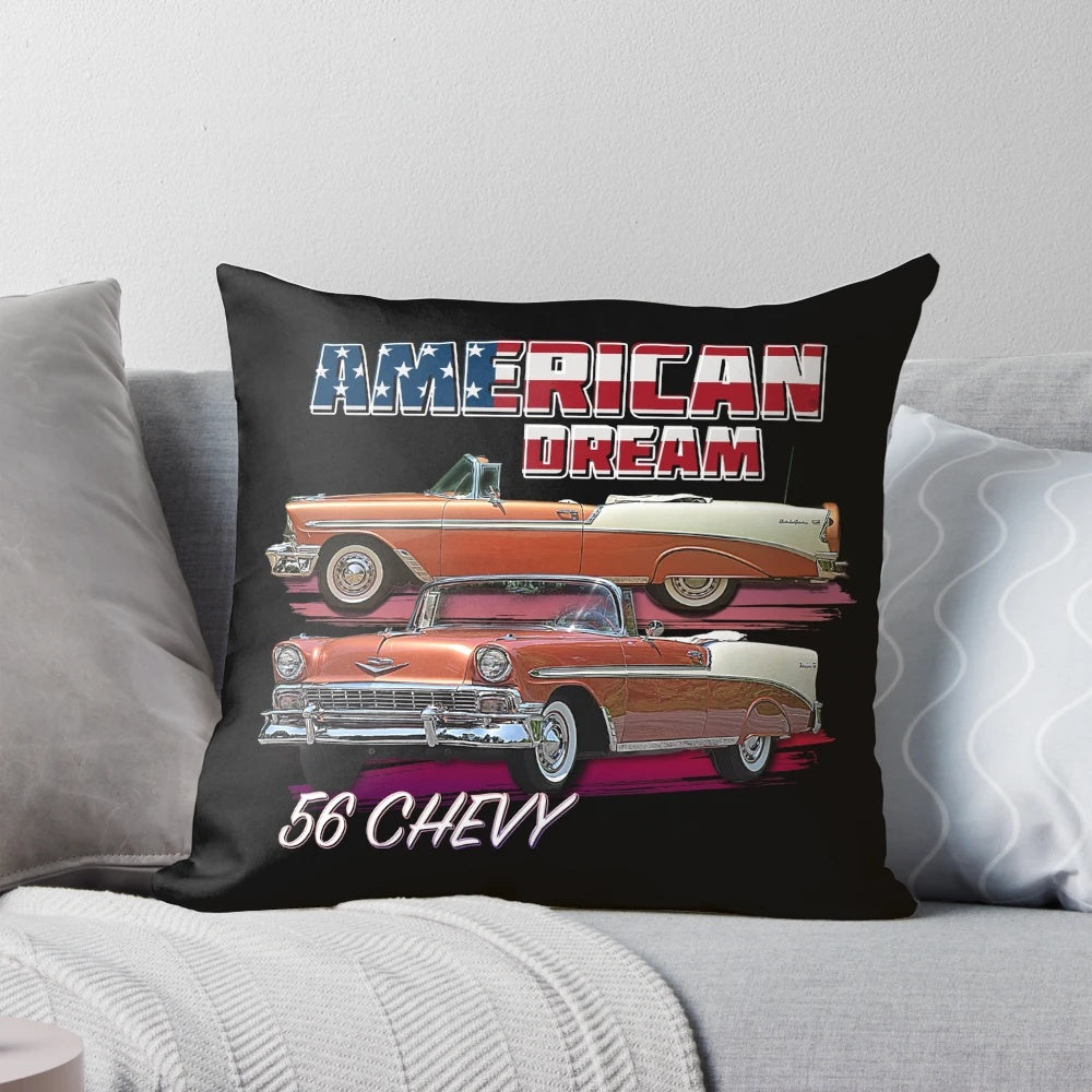 1956 Chevy Bel Air vintage, retro, classic car pillow