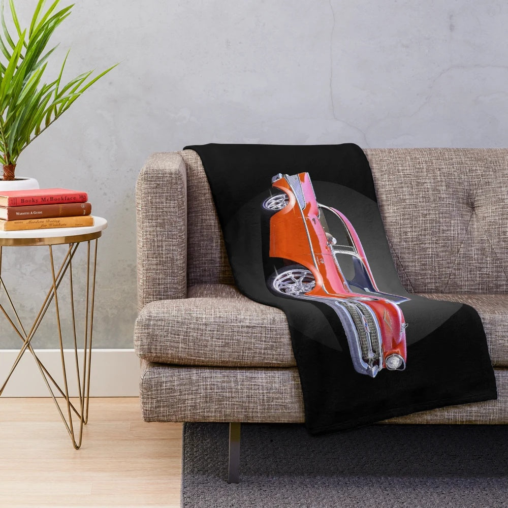Vintage 57 Chevy inspired plush blanket